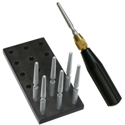 Full Kit: 6 Removable Mandrel Tips, Matching Handle and Matching Base