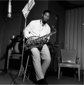 Sonny Rollins visiting double reed specialist shop New York